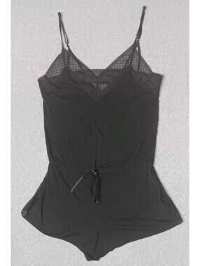 Victoria Secret Intimate Romper Womens Size Small Black Shorts Lace Lingerie...